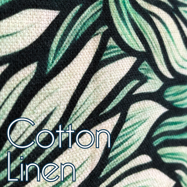 Cotton linen pillow case with seaweed pattern