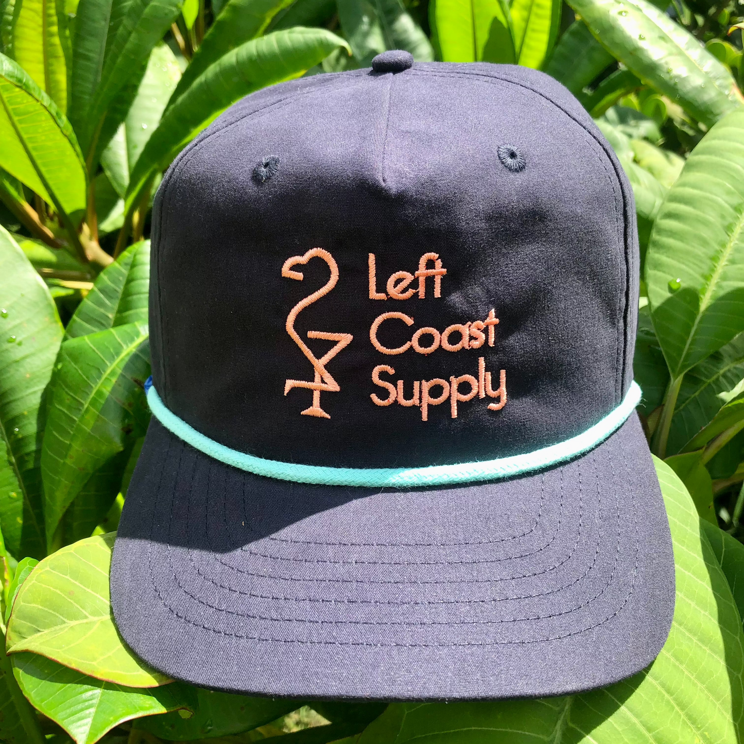 Navy captain's hat with Left Coast Supply logo