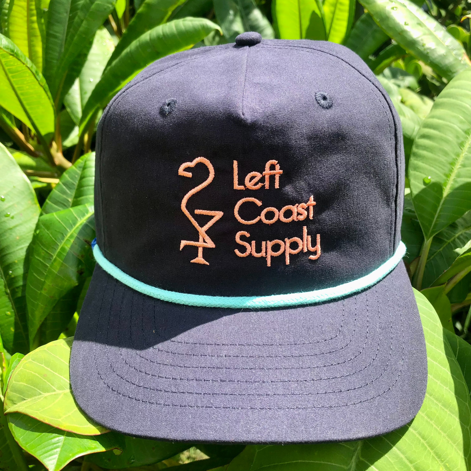 Navy captain's hat with Left Coast Supply logo