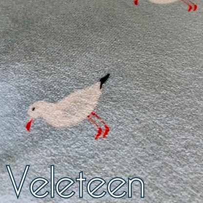 Velveteen pillow case with a seagull pattern