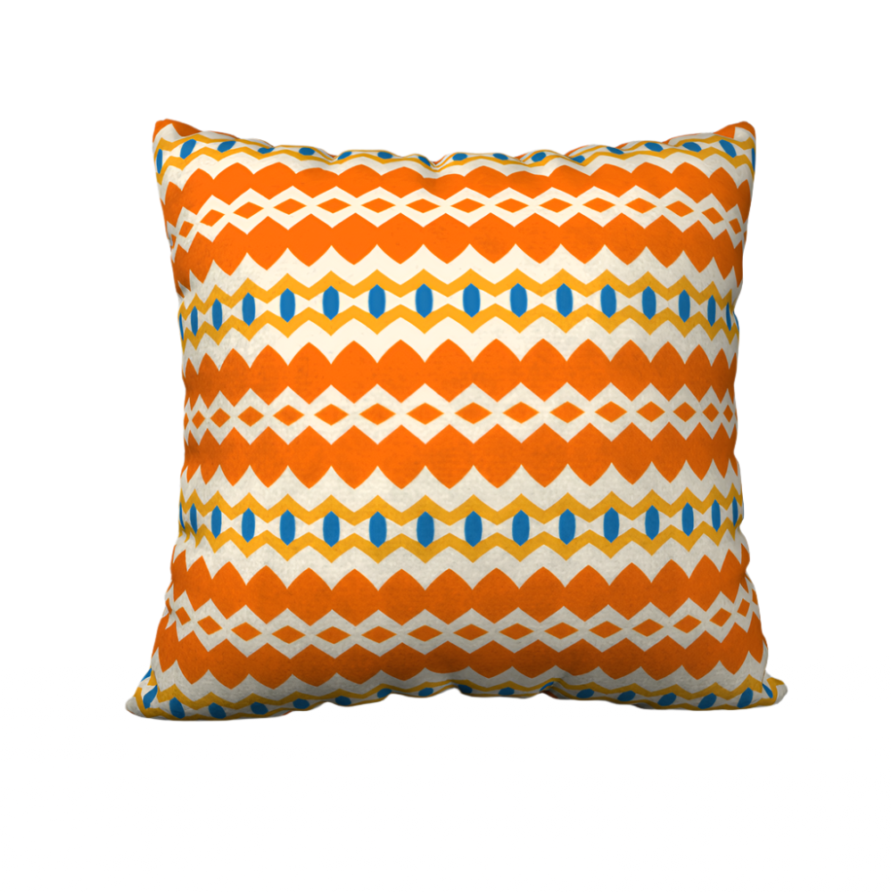 Vintage tiki stripe pillow case orange yellow blue I Left Coast Supply