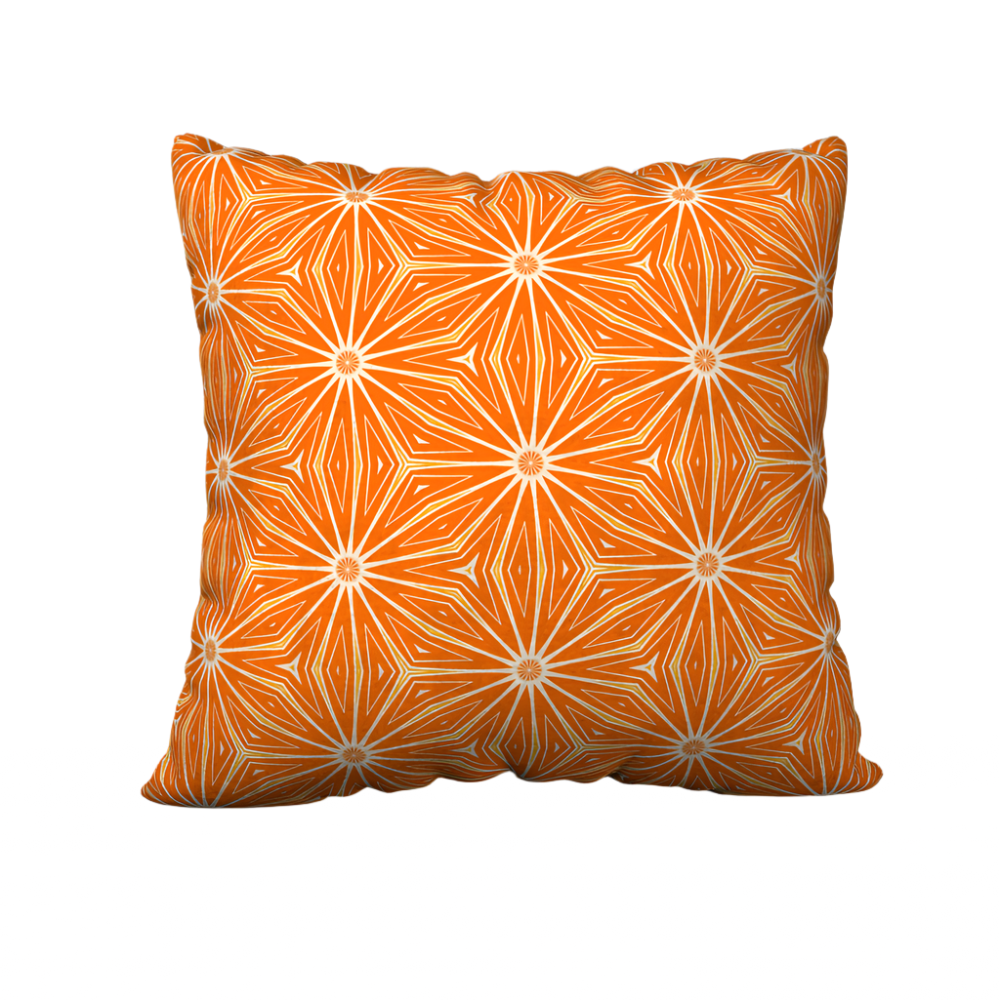 Orange and yellow fruit slice modern pillow case. 