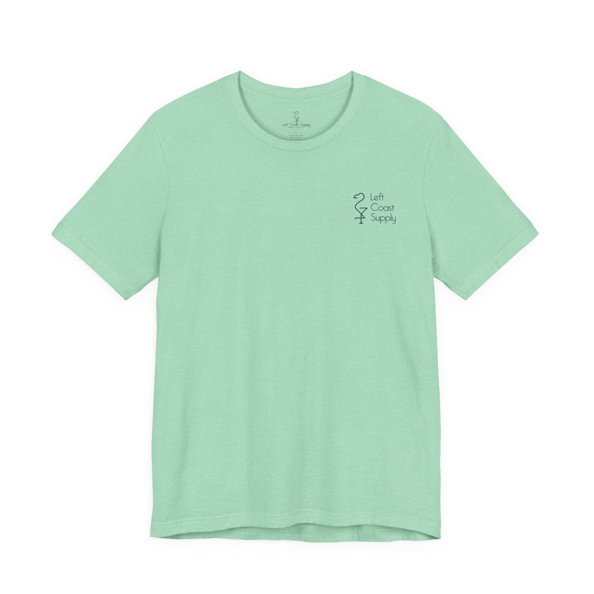 Light green t-shirt with a logo on the chest Left Coast Supply
