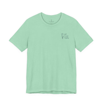 Light green t-shirt with a logo on the chest Left Coast Supply