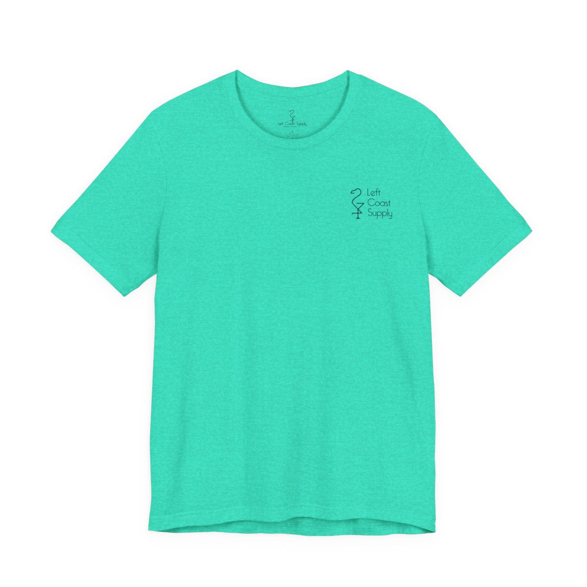 Turquoise t-shirt with a shell graphic and 'Shell Yeah!' text Left Coast Supply