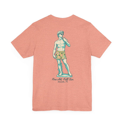 Coral tropical statue of David shirt Sarasota Left Coast Supply