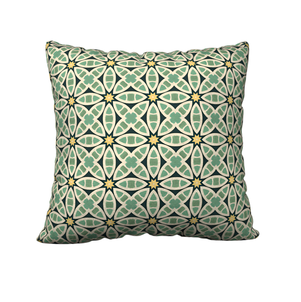 Green tiki leaves pillow case. Left Coast Store 