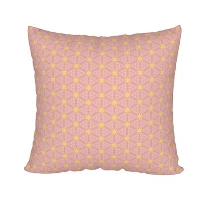 Pink tiki block print pillow case. Left Coast Store