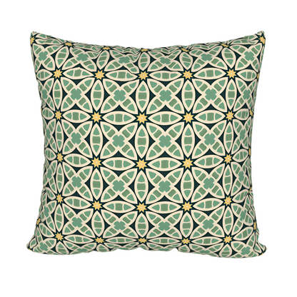 Tropical tiki leaves green pillow case. Left Coast Supply