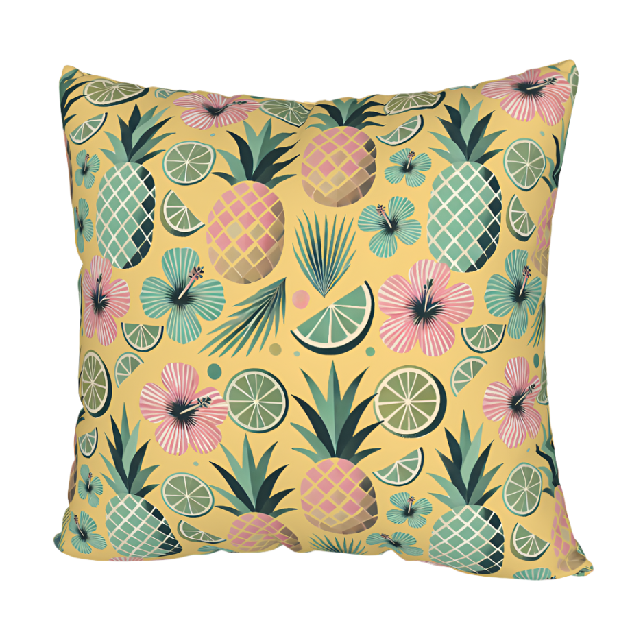 Tropical drink tiki style pillow case. Left Coast Supply.