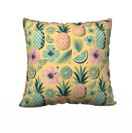Tropical drink tiki style pillow case. Left Coast Supply.